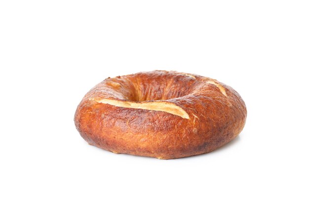 Concept of tasty bakery bagel isolated on white background