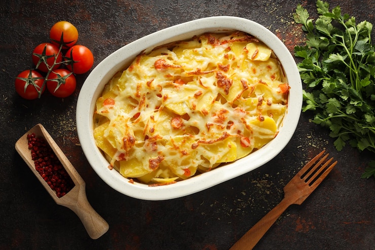 Бесплатный Фотография концепция вкусной и вкусной домашней картофельной кастрюли