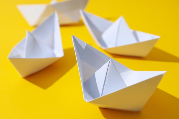 Free photo concept of travel and adventure with paper boats