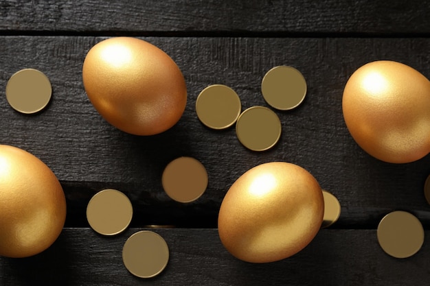Foto gratuita concetto di ricchezza e pensionamento uova d'oro