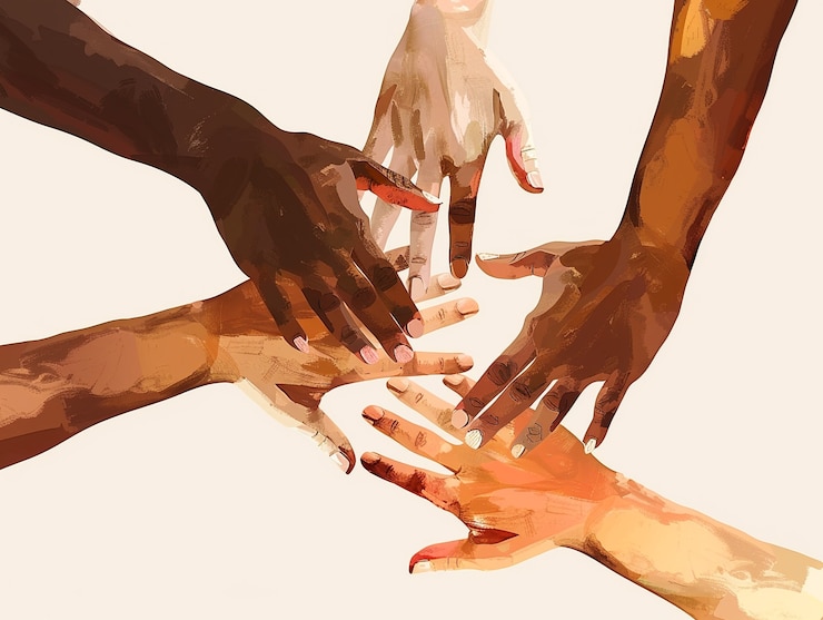 Free Photo conceptual digital art for diversity around the world