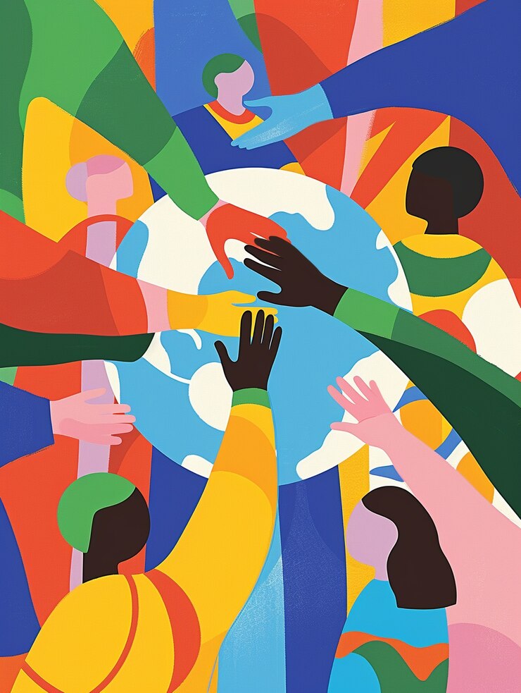 Free Photo conceptual digital art for diversity around the world
