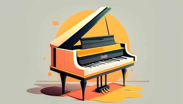 Free photo concert grand piano isolated music concept generative ai