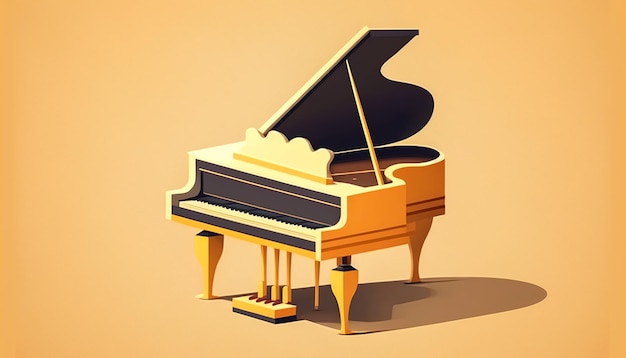 Free photo concert grand piano isolated music concept generative ai