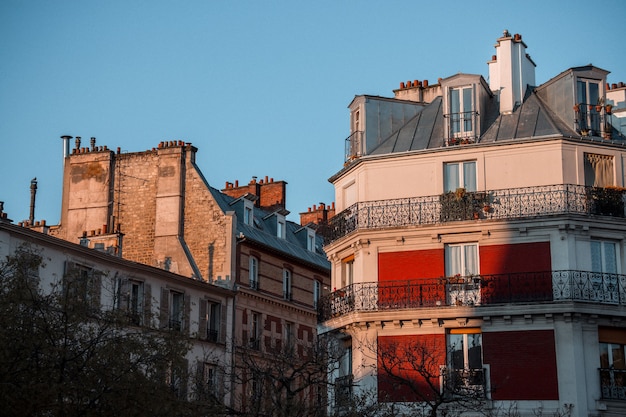 Free photo concrete building with balconies