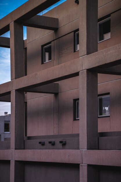 Concrete building with balcony