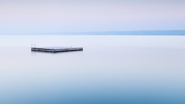 Concrete square in the middle of the sea