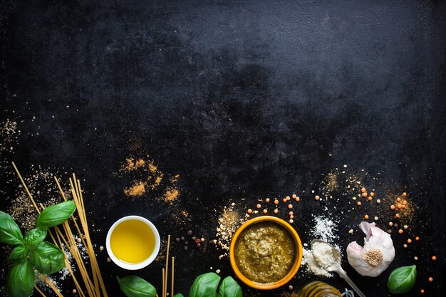 Condiments to prepare italian pasta