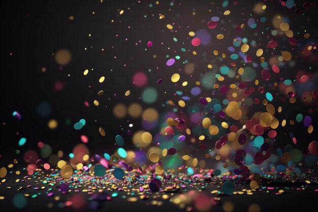 Confetti colorful explosion on blured background Bright splash design decoration with glitter