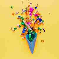 Free photo confetti in waffle cone