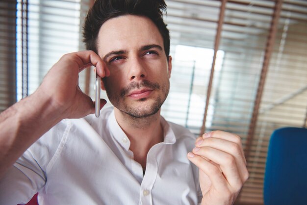 Confident business man in full of concentration