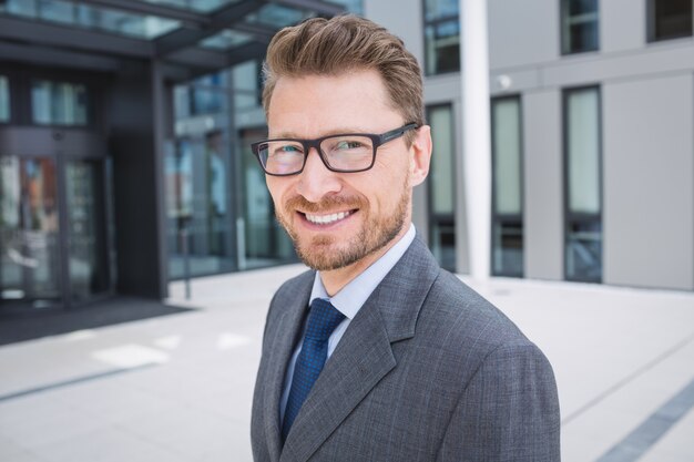 Confident businessman smiling