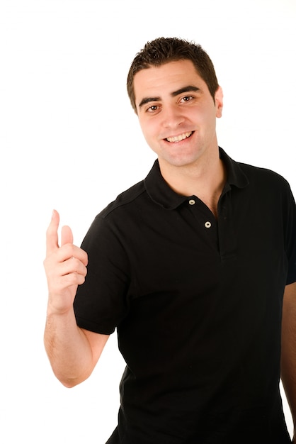 Confident man with black t-shirt