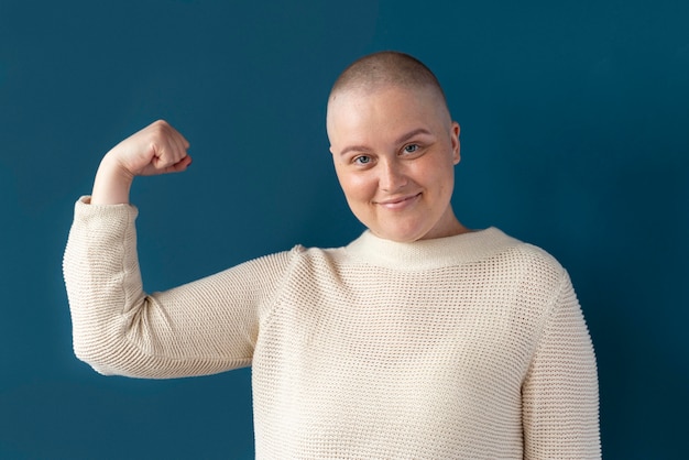 Confident woman fighting breast cancer