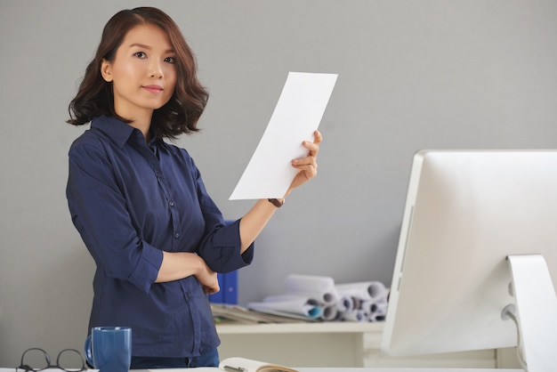 Confident woman at office