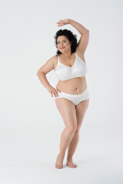 confident woman standing in underwear