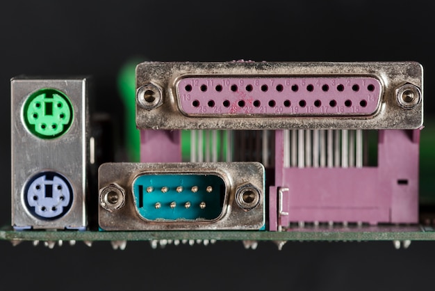 Connection ports of computer motherboard