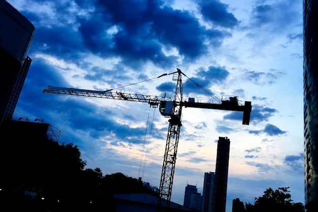 Construction in the evening