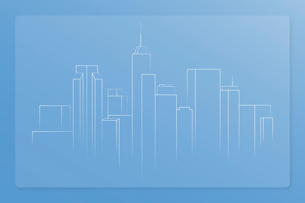 Foto gratuita illustrazione della costruzione dello skyline della città