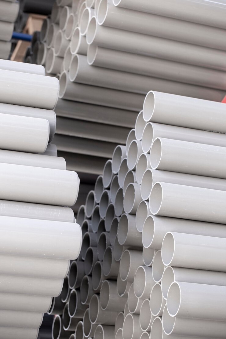 Free Photo construction pvc pipes composition