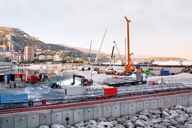 Construction works on the cost in Monaco