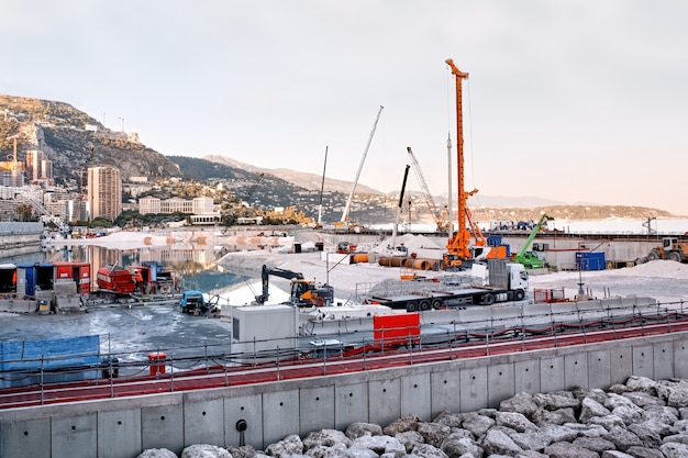 Construction works on the cost in Monaco