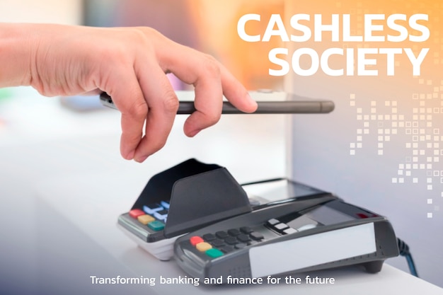 Free photo contactless and cashless society financial technology