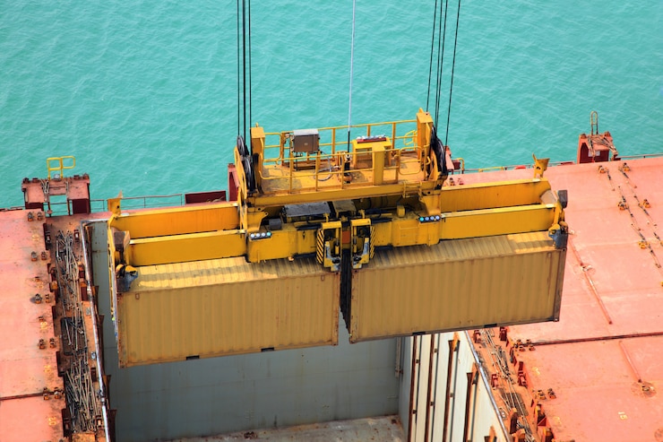 Free Photo container operation in port series