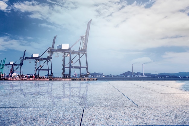 Free photo container terminal?wharf, transport