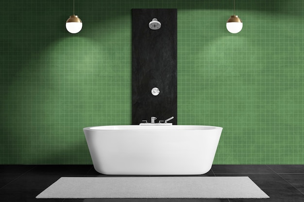 Бесплатное фото Современная ванная комната в аутентичном дизайне интерьера