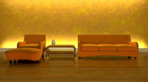 Contemporary sofa in modern room