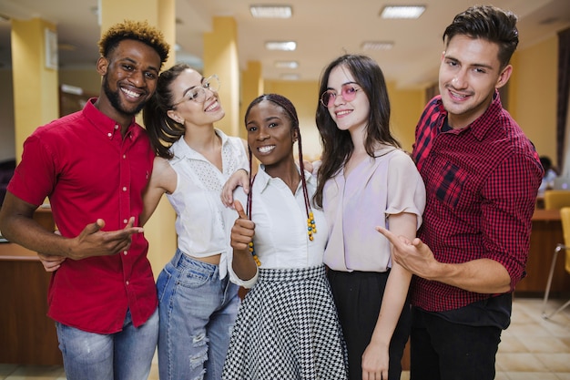 Content people posing together