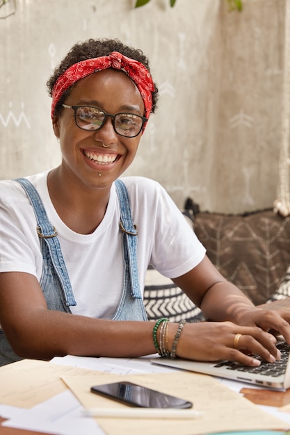 Free photo content student prepares for upcoming exam