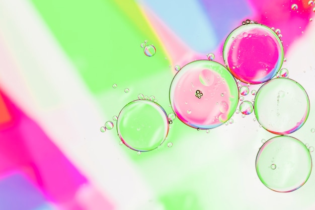 Contrast bubbles on colourful surface