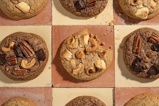 Cookies arrangement above view