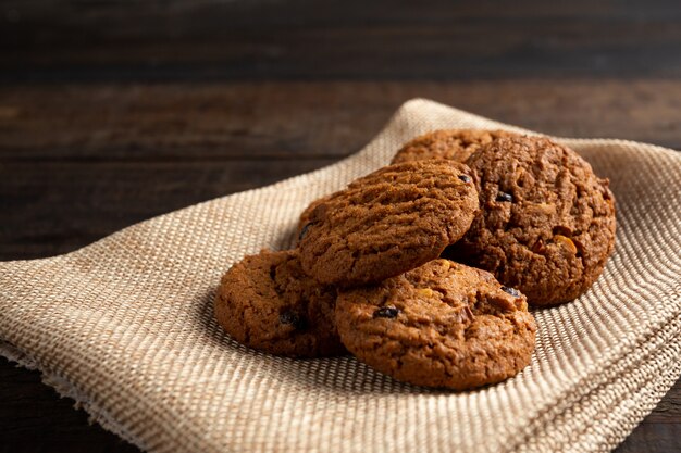 cookies on wood table.