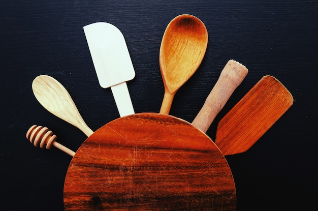 Cooking equipment on kitchen counter