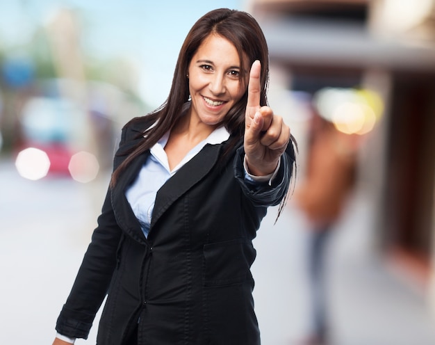 cool business woman one gesture