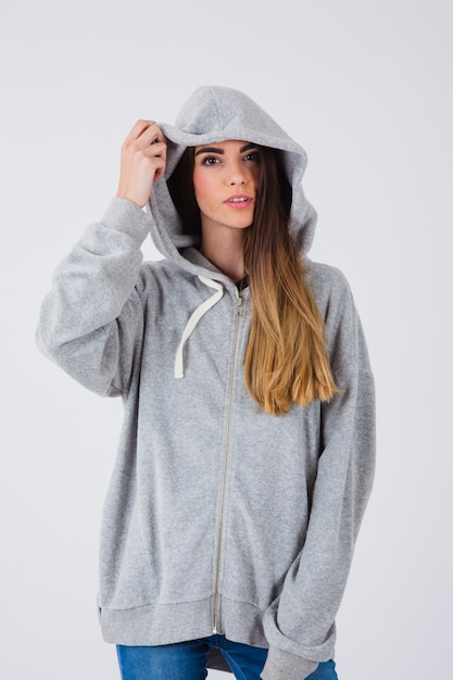girl with hoodie