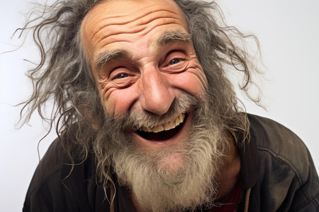 Free photo cool homeless happy and surprised expression