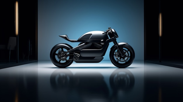 cool motorcycle  indoors