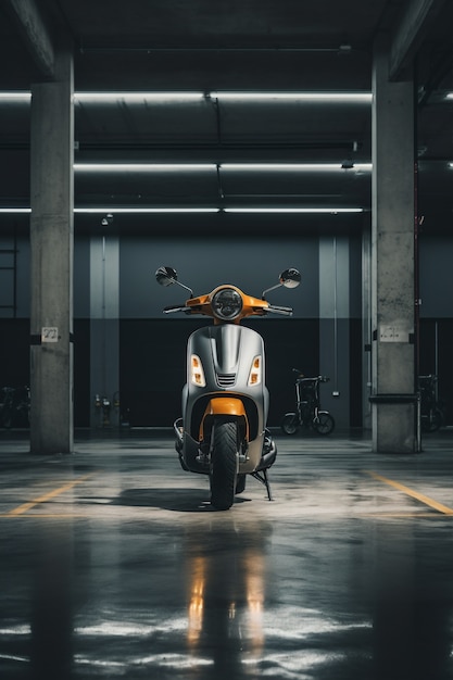 cool motorcycle  indoors