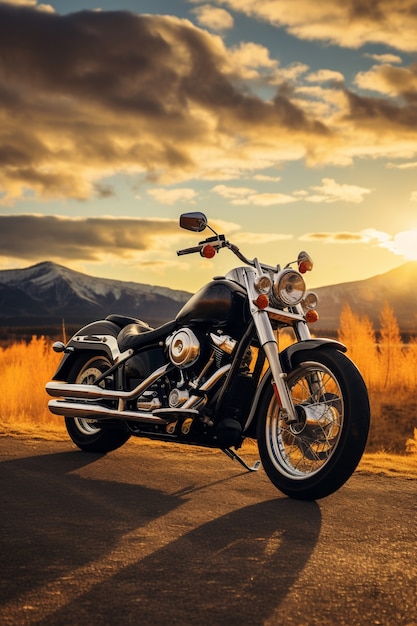 Free photo cool motorcycle  outdoors