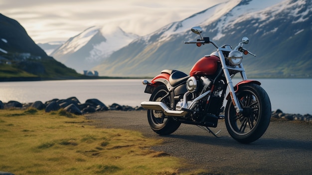 無料写真 屋外でのクールなバイクのプレゼンテーション