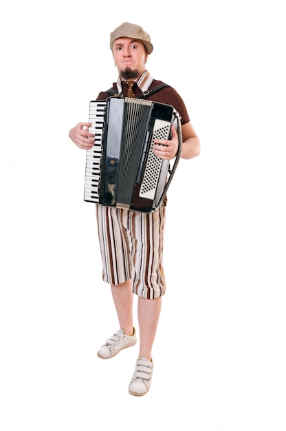 Cool musician with concertina