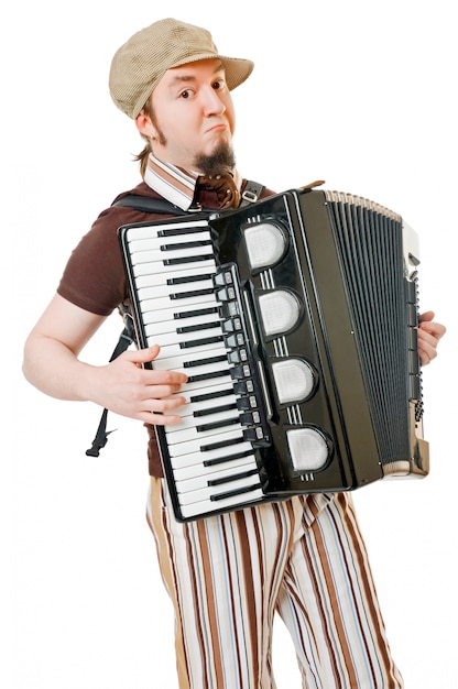 Cool musician with concertina