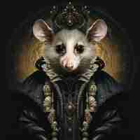 Free photo cool possum with clothes