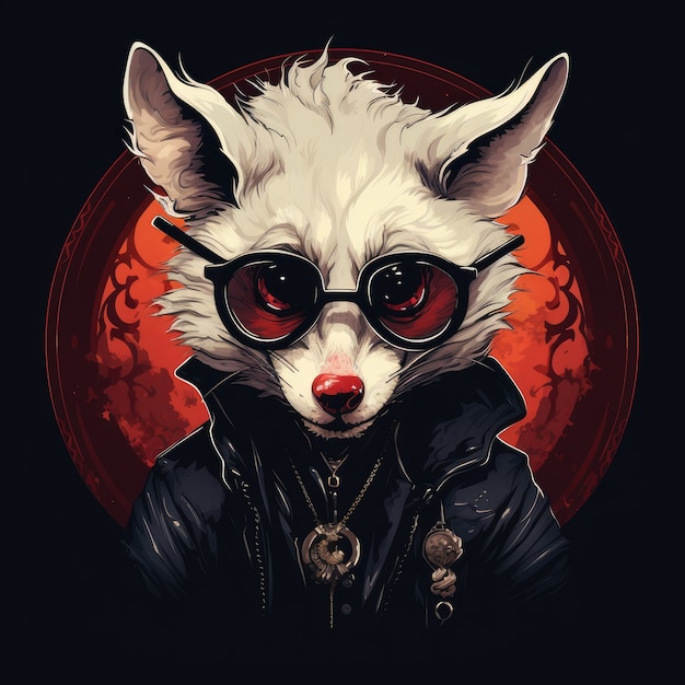 Cool possum with clothes