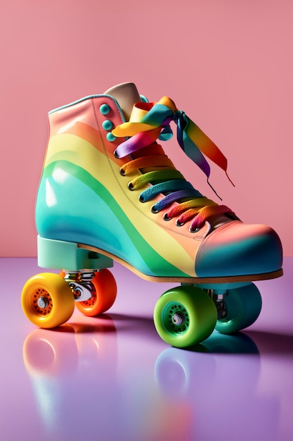 Free photo cool roller skate still life