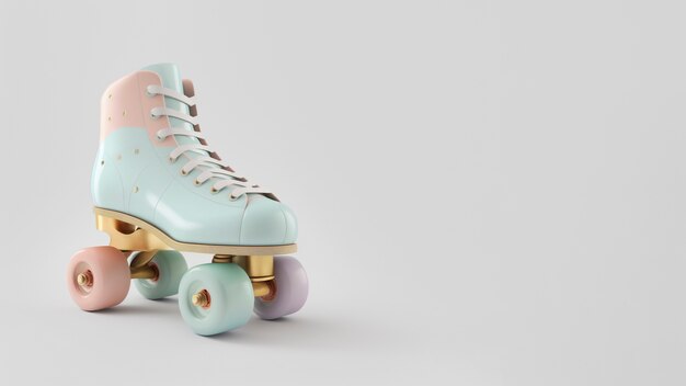コピー スペースのある静物のクールなローラー スケート